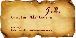Grotter Mátyás névjegykártya