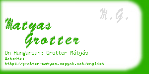 matyas grotter business card
