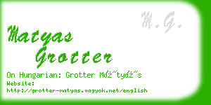 matyas grotter business card